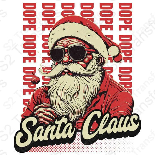 Hip Santa Claus - Premium DTF Transfer for Custom Festive Apparel