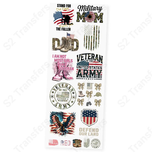 Honor & Duty Premade DTF Transfer Gangsheet - 22’’ x 60’’ Premade DTF Gang Sheet