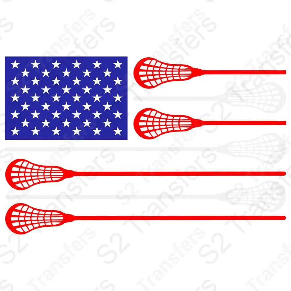 Lacrosse USA Flag Lacrosse Player