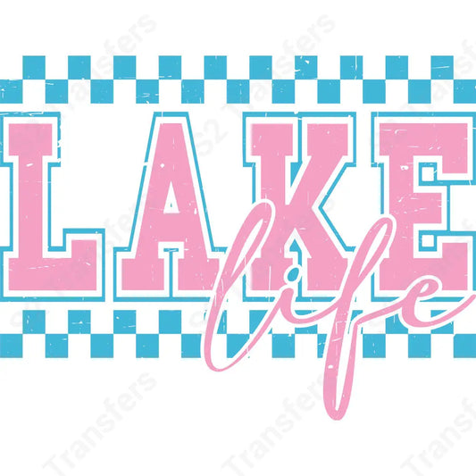 Lake Life Retro Checkered - DTF Transfer DTF Transfer