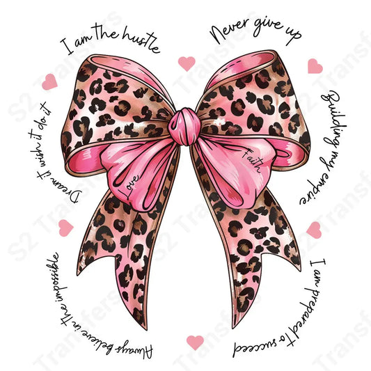 Leopard Motivational Bow - DTF Transfer DTF Transfer