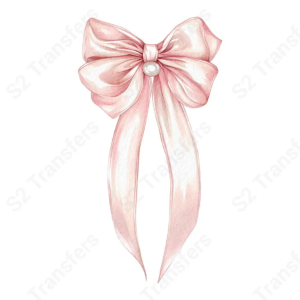 Light Pink Pearl Bow - DTF Transfer DTF Transfer