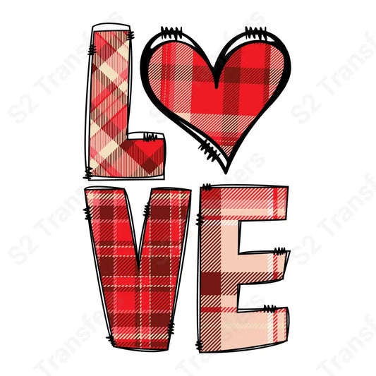 Love Plaid Design - DTF Transfer DTF Transfer