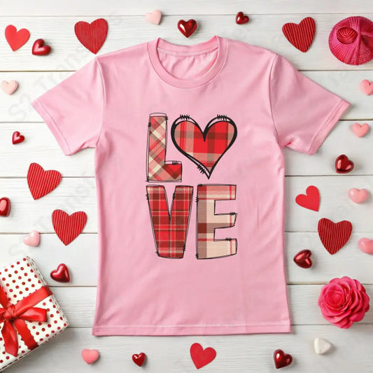 Love Plaid Design - DTF Transfer DTF Transfer