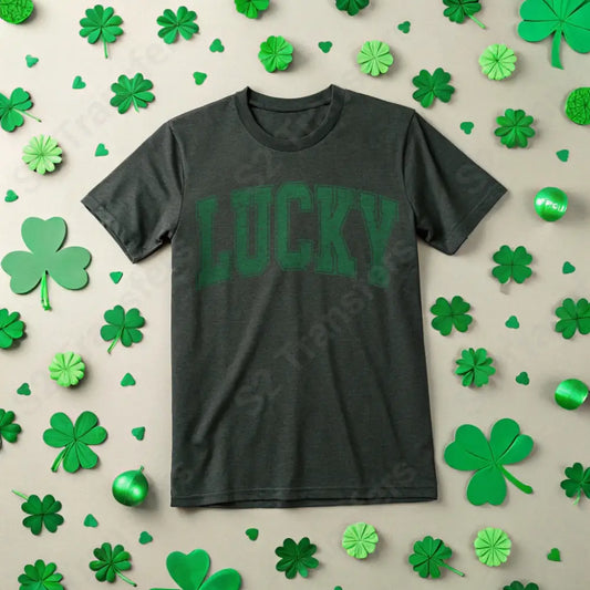 Lucky Distressed Green - DTF Transfer DTF Transfer