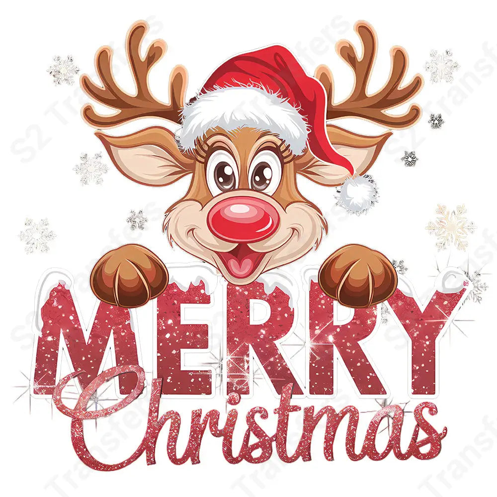 Merry Christmas Reindeer - DTF Transfer DTF Transfer