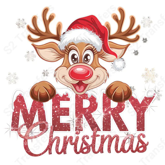 Merry Christmas Reindeer - DTF Transfer DTF Transfer