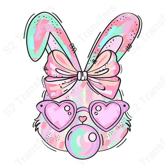 Pastel Bubblegum Bunny - DTF Transfer DTF Transfer