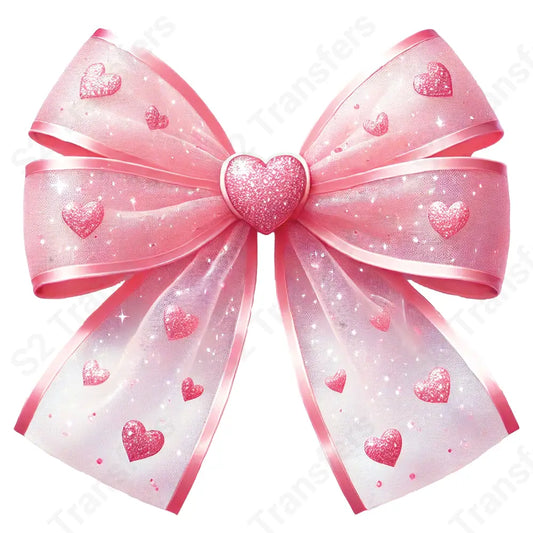 Pink Heart Bow - DTF Transfer DTF Transfer
