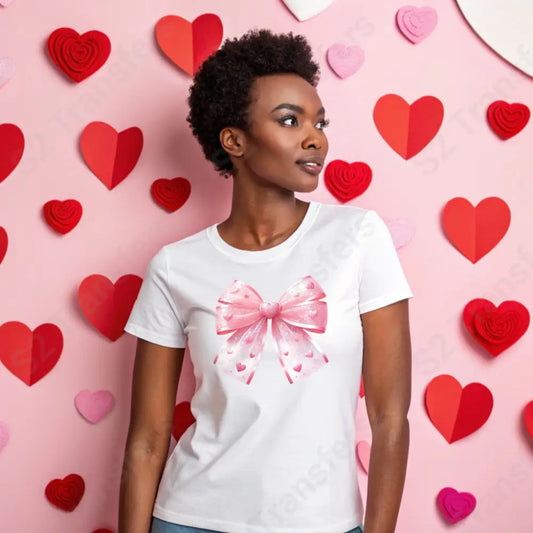 Pink Heart Bow - DTF Transfer DTF Transfer
