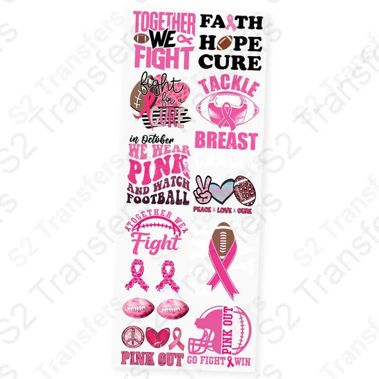Pink Out Game Day Premade DTF Transfer Gangsheet