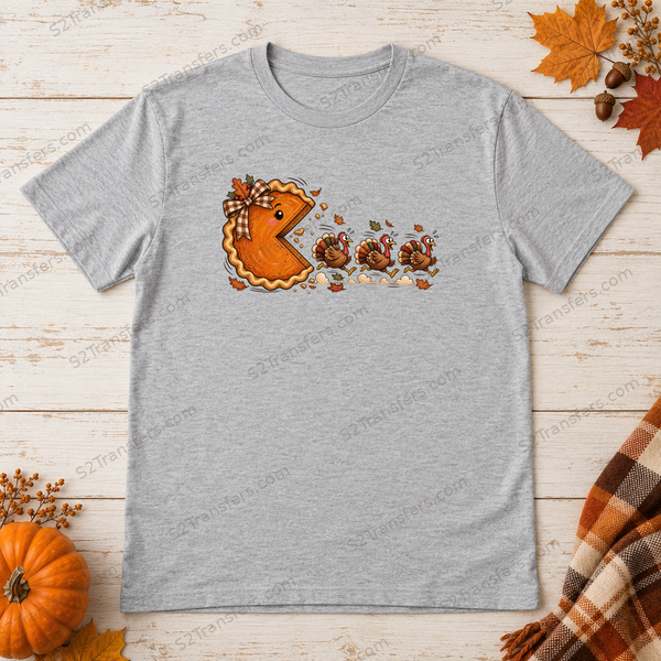 Plaid Bow Pumpkin Pie Turkey Chase flatlay preview