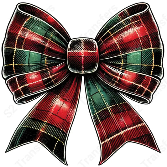 Plaid Christmas Bow - DTF Transfer DTF Transfer