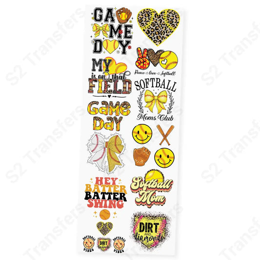 Play Hard Slay Hard Softball Premade DTF Transfer Gangsheet - 22’’ x 60’’ Premade DTF Gang Sheet