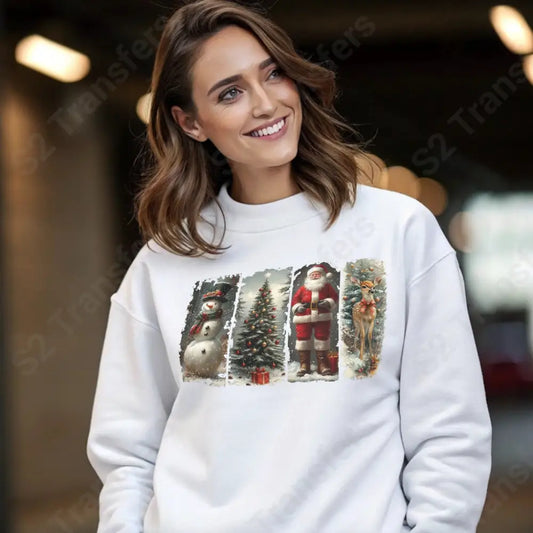 Retro Christmas Quartet - DTF Transfer DTF Transfer