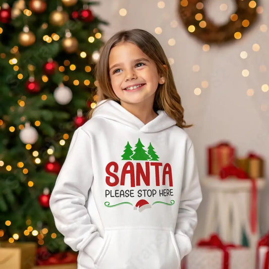 Santa Please Stop Here - DTF Transfer DTF Transfer