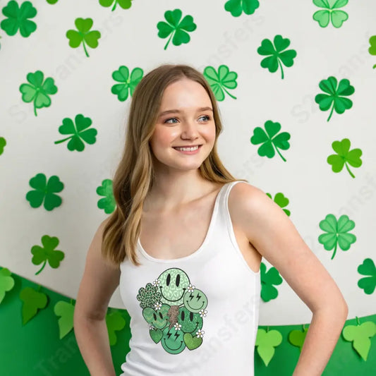 Smiley Faces St Patrick - DTF Transfer DTF Transfer