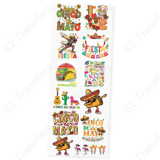 Spice It Up! Cinco de Mayo Premade DTF Transfer Gangsheet - 22’’ x 60’’ Premade DTF Gang Sheet