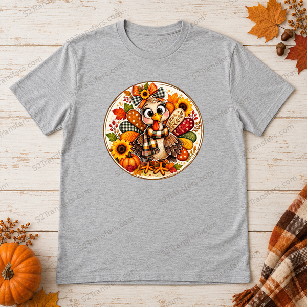 Sunflower Turkey Harvest Circle flatlay preview