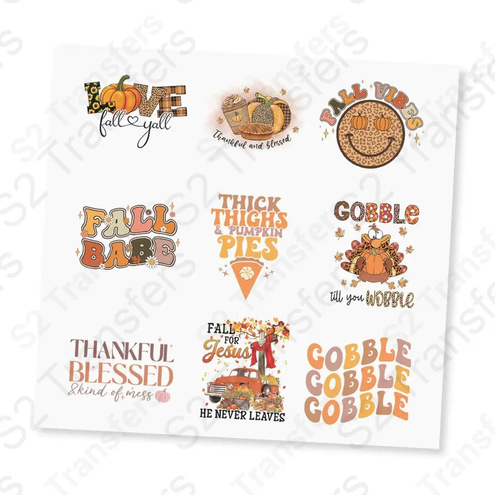 Thanksgiving UV DTF Sticker Sheet