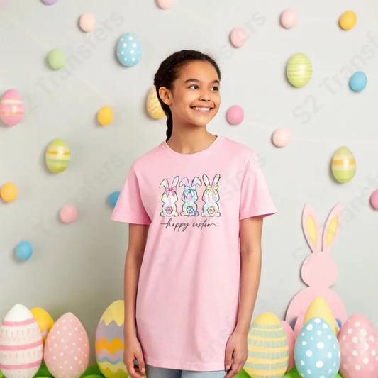 Three Pastel Bunnies - DTF Transfer DTF Transfer