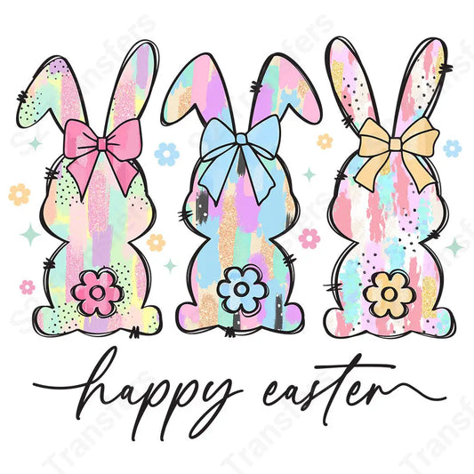 Three Pastel Bunnies - DTF Transfer DTF Transfer