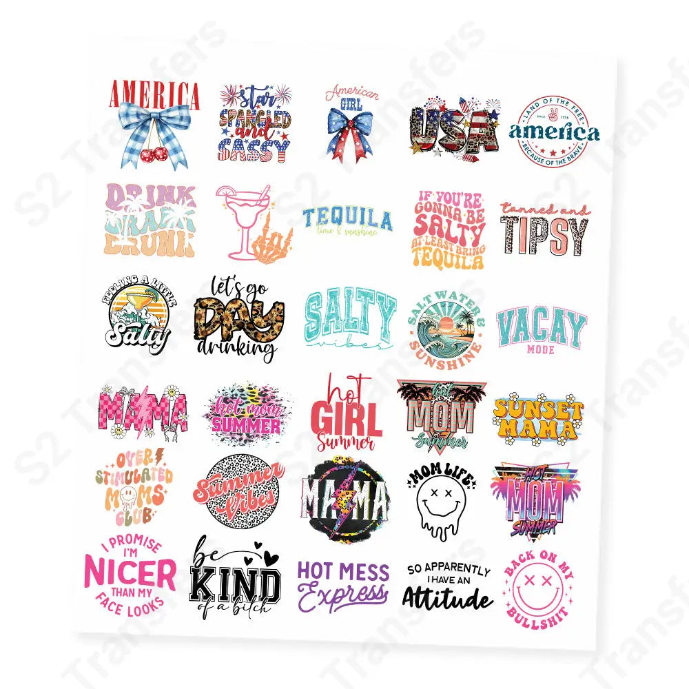 Trucker Babe Vibes Mini DTF Premade Transfer Gangsheet - 22’’ x 24’’ Premade DTF Gang Sheet