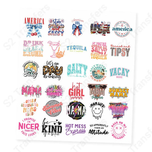 Trucker Babe Vibes Mini DTF Premade Transfer Gangsheet - 22’’ x 24’’ Premade DTF Gang Sheet