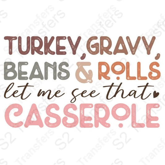 Turkey, Gravy, Beans & Rolls
