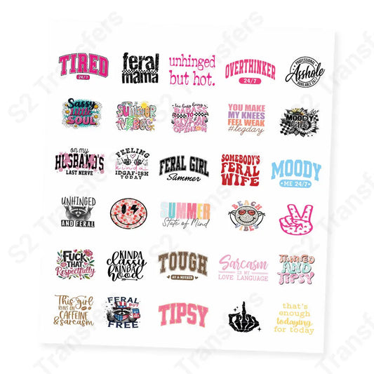 Unfiltered & Fabulous Trucker Mini Premade DTF Transfer Gangsheet - 22’’ x 24’’ Premade DTF Gang Sheet