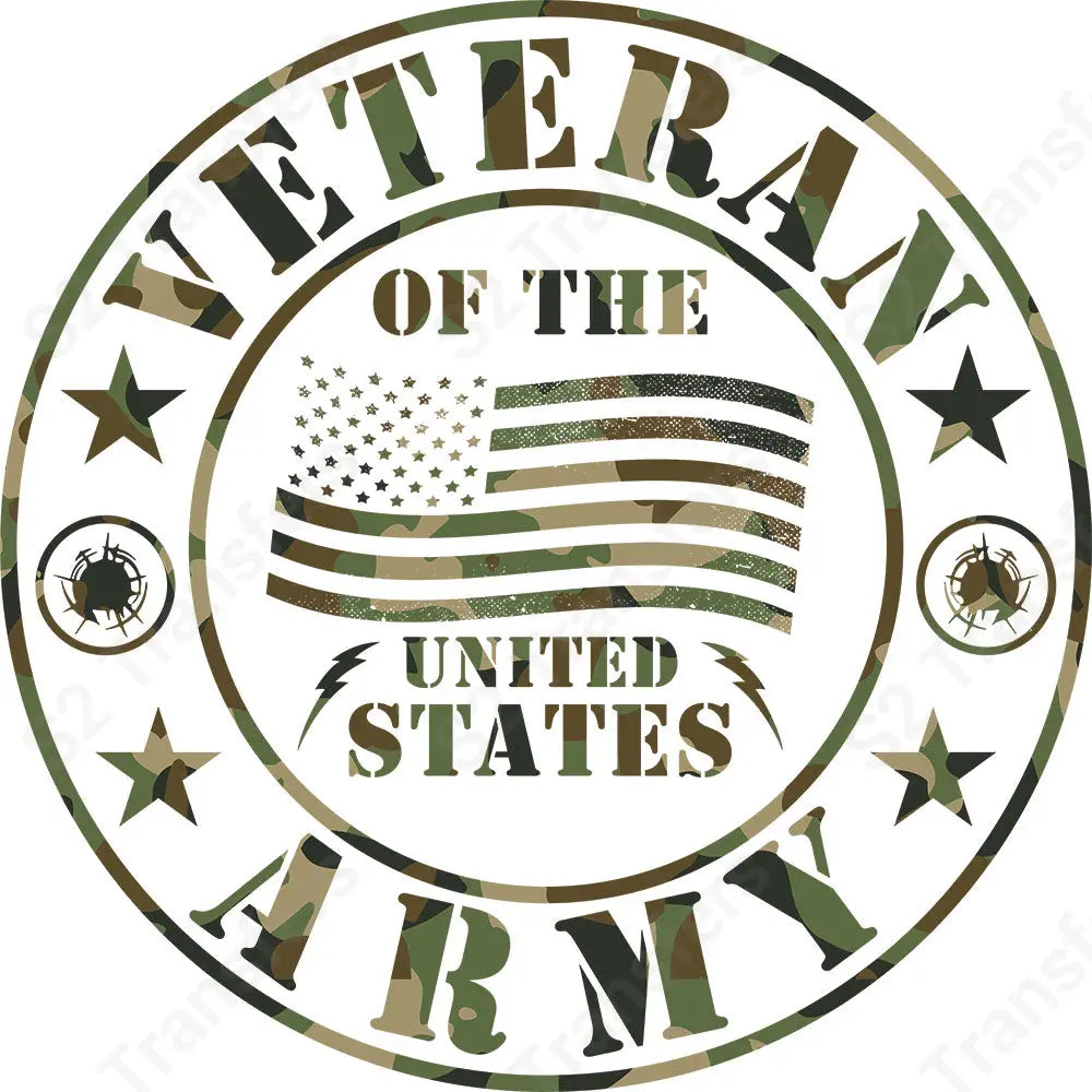 Veteran Of The US Army Camo Circle - DTF Transfer DTF Transfer