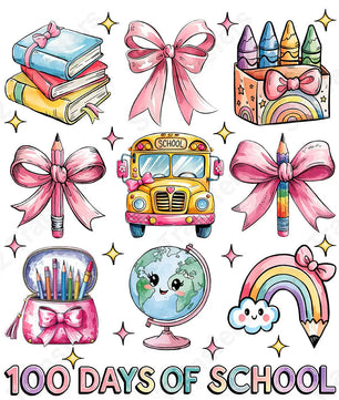 100 Days Of School Symbols - DTF Transfer DTF Transfer