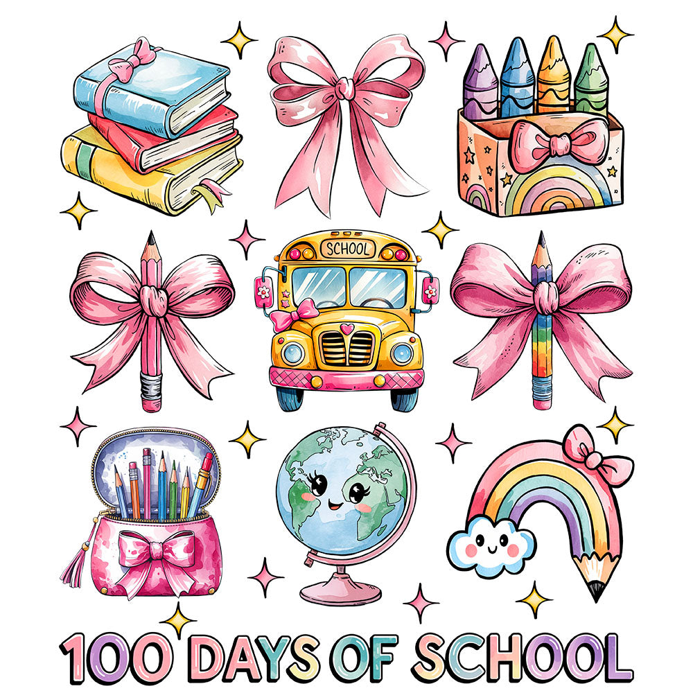 100 Days Of School Symbols - DTF Transfer