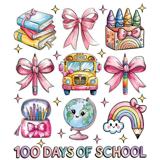 100 Days Of School Symbols - DTF Transfer