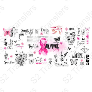 16 Oz Breast Cancer Motivation Cup Wrap