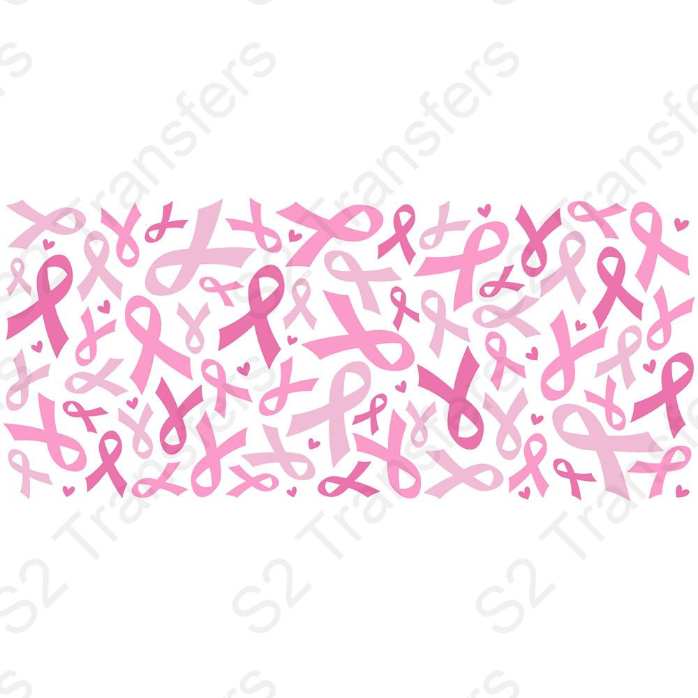 16 Oz Breast Cancer Ribbons Cup Wrap