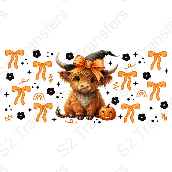 16 Oz Highland Cow Halloween Coquette Cup Wrap