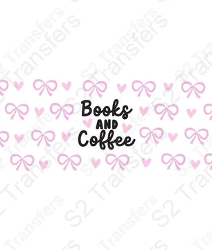 16 Oz Books And Coffee Black Cup Wrap