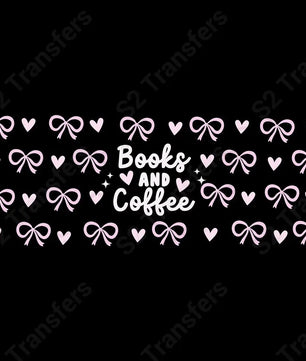 16 Oz Books And Coffee White Cup Wrap