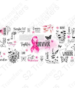 16 Oz Breast Cancer Motivation Cup Wrap