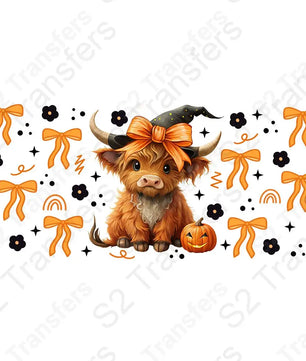 16 Oz Highland Cow Halloween Coquette Cup Wrap