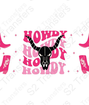 16 Oz Pink Howdy Cup Wrap