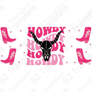 16 Oz Pink Howdy Cup Wrap