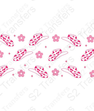 16 Oz Pink Western Cowgirl Hat Cup Wrap
