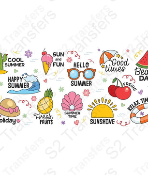 16 Oz Summer Vibes Cup Wrap