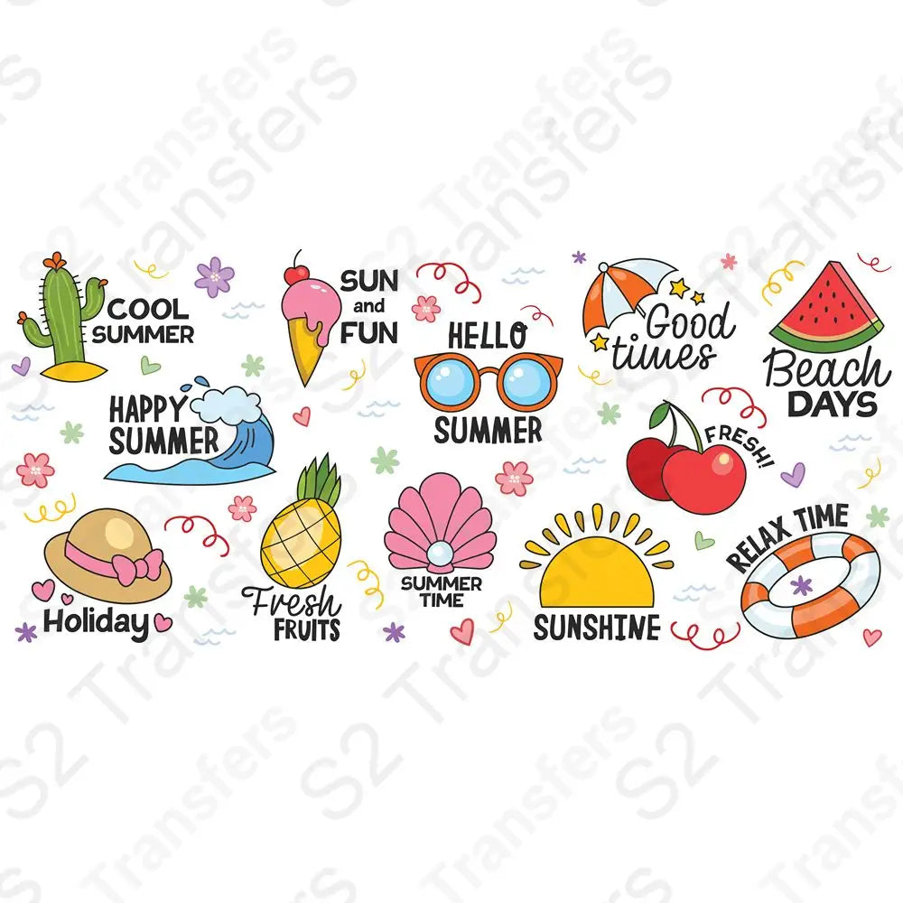 16 Oz Summer Vibes Cup Wrap