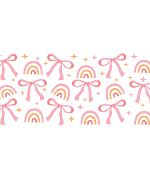 16 Oz Bows And Rainbows Cup Wrap - UV DTF Transfer