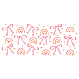 16 Oz Bows And Rainbows Cup Wrap - UV DTF Transfer