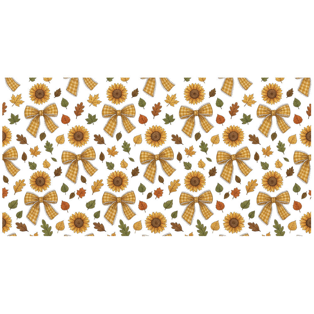 16 Oz Bows And Sunflower Cup Wrap - UV DTF Transfer