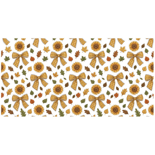 16 Oz Bows And Sunflower Cup Wrap - UV DTF Transfer